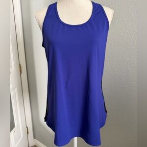 Fabletics Karlie Tunic Tank Side Mesh Active Top - Purple / Blue - L